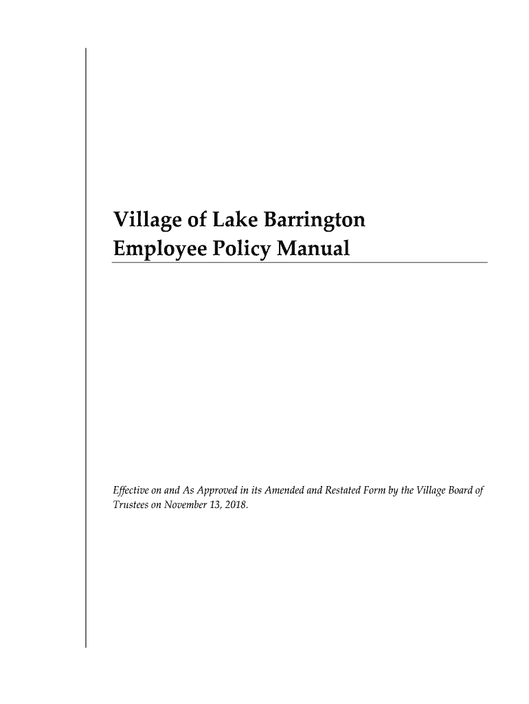 Fillable Online Village Staff Lake Barrington, IL Village of Lake