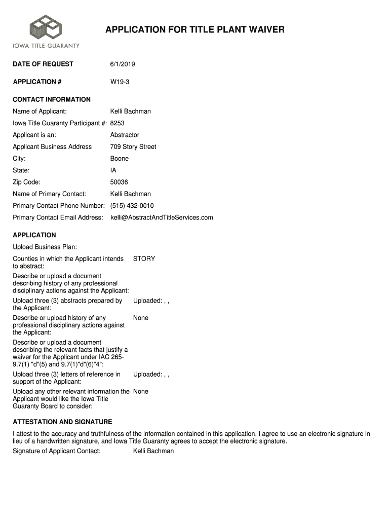 Fillable Online Iowa Title Guaranty Forms and Waivers Fax Email Print