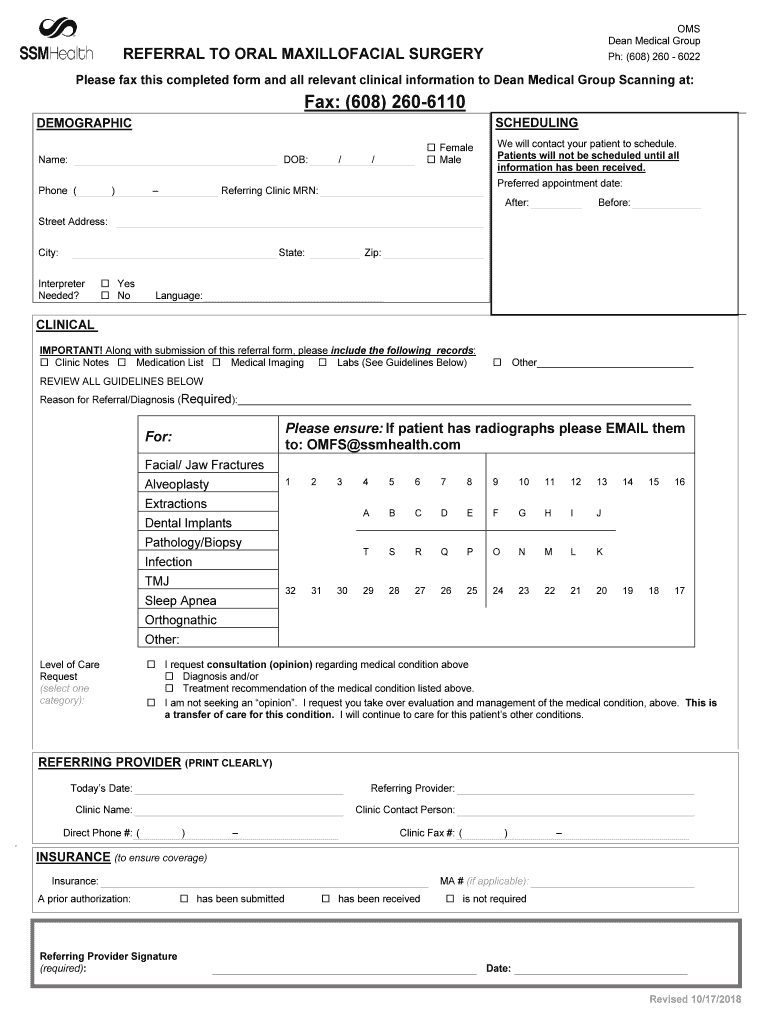 Fillable Online Referral Form NYU College of Dentistry Fax Email