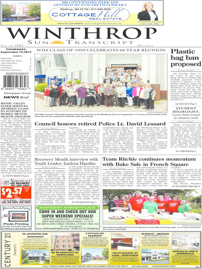 Fillable Online 500 Governors Park Unit 20, Winthrop, MA 02152 Condo