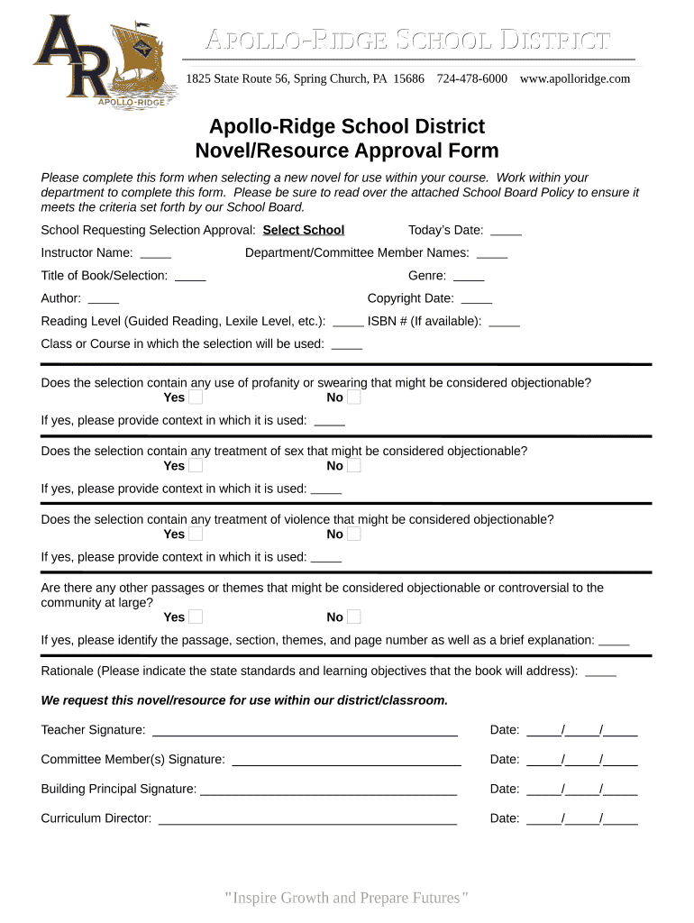 ApolloRidge High School ApolloRidge School District Doc Template pdfFiller