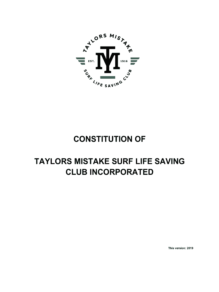 Fillable Online TAYLORS MISTAKE SURF LIFE SAVING Fax Email Print