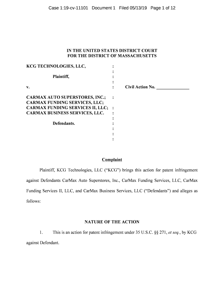 Fillable Online Draft Complaint Carmax Fax Email Print pdfFiller