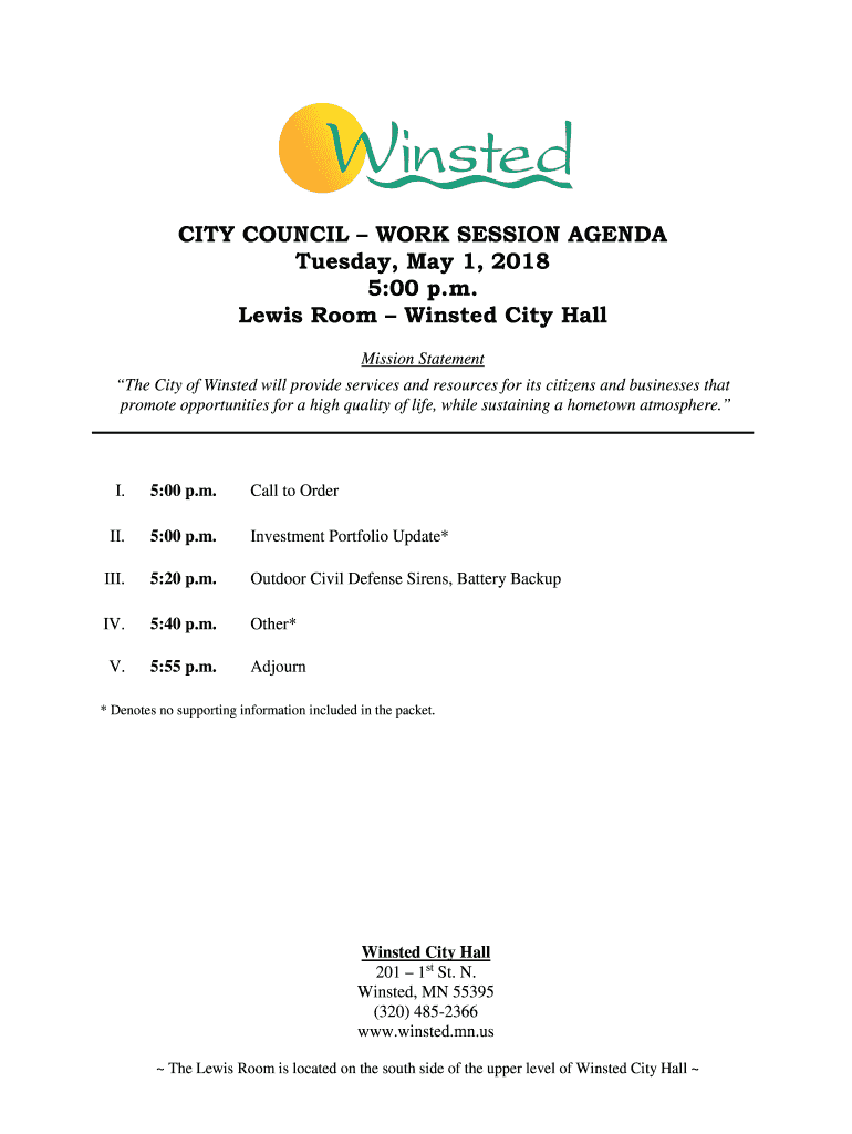Fillable Online CITY COUNCIL Winsted, MN Fax Email Print pdfFiller