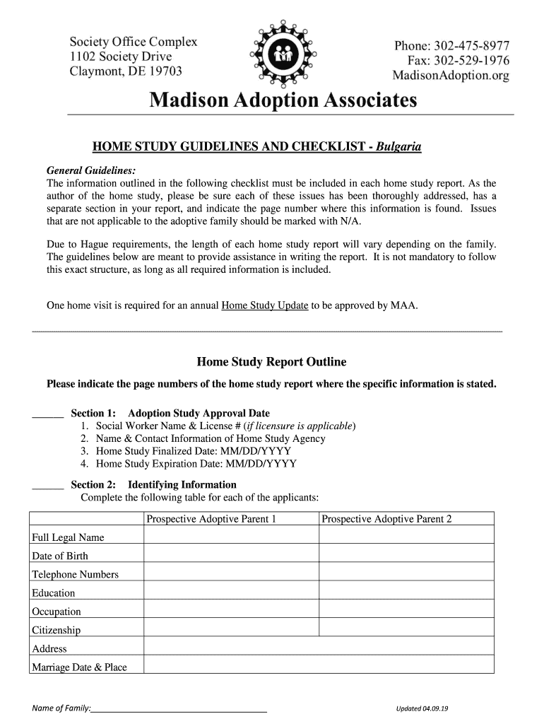 Fillable Online Adoption Home Study Home Study Tips, Questions