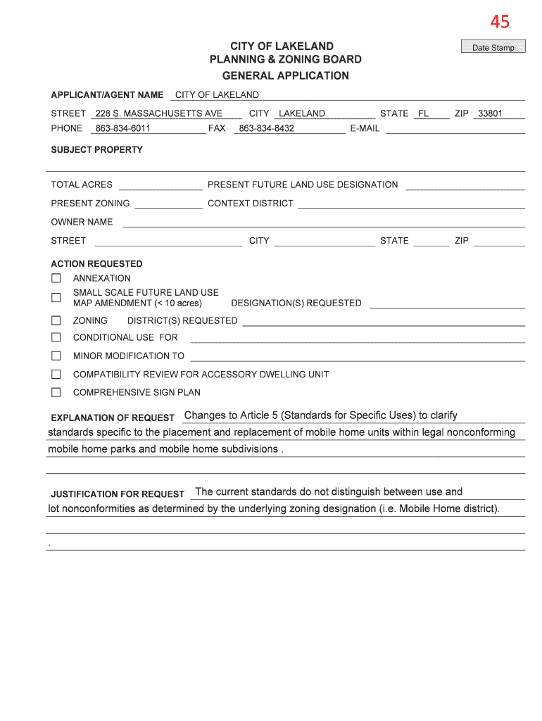 Fillable Online Lakeland Zoning State of Florida Open Data Fax Email Print pdfFiller