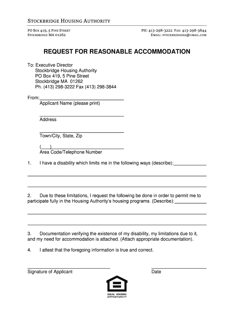 Fillable Online STOCKBRIDGE HOUSING AUTHORITY Fax Email Print pdfFiller