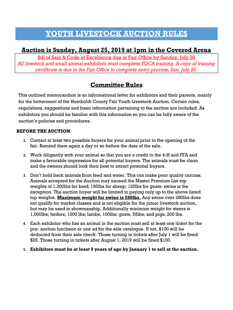 Fillable Online JUNIOR LIVESTOCK DEPARTMENT Fax Email Print pdfFiller