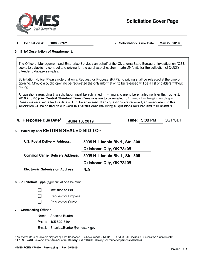 Fillable Online The Office of Management and Enterprise Services on behalf of the Oklahoma State