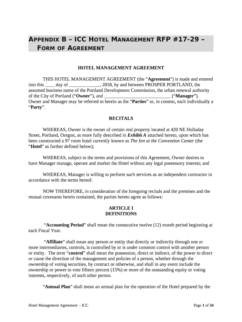 Hotel management contract sample pdf Fill out & sign online DocHub