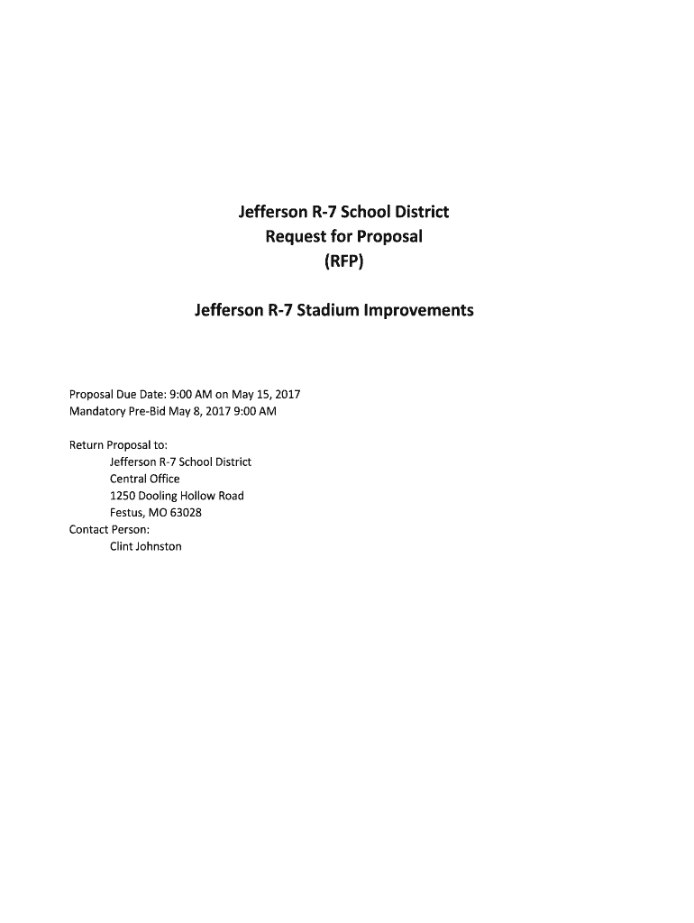 Fillable Online Jefferson R7 School District Request for Proposal (RFP Fax Email Print