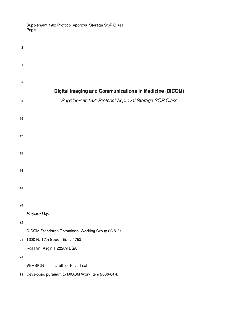 Fillable Online Supplement 192 Instance Approval Storage SOP