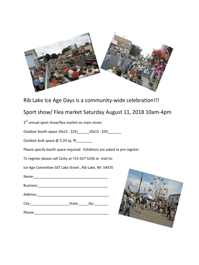 Fillable Online Rib Lake Ice Age Days is a community Fax Email Print pdfFiller