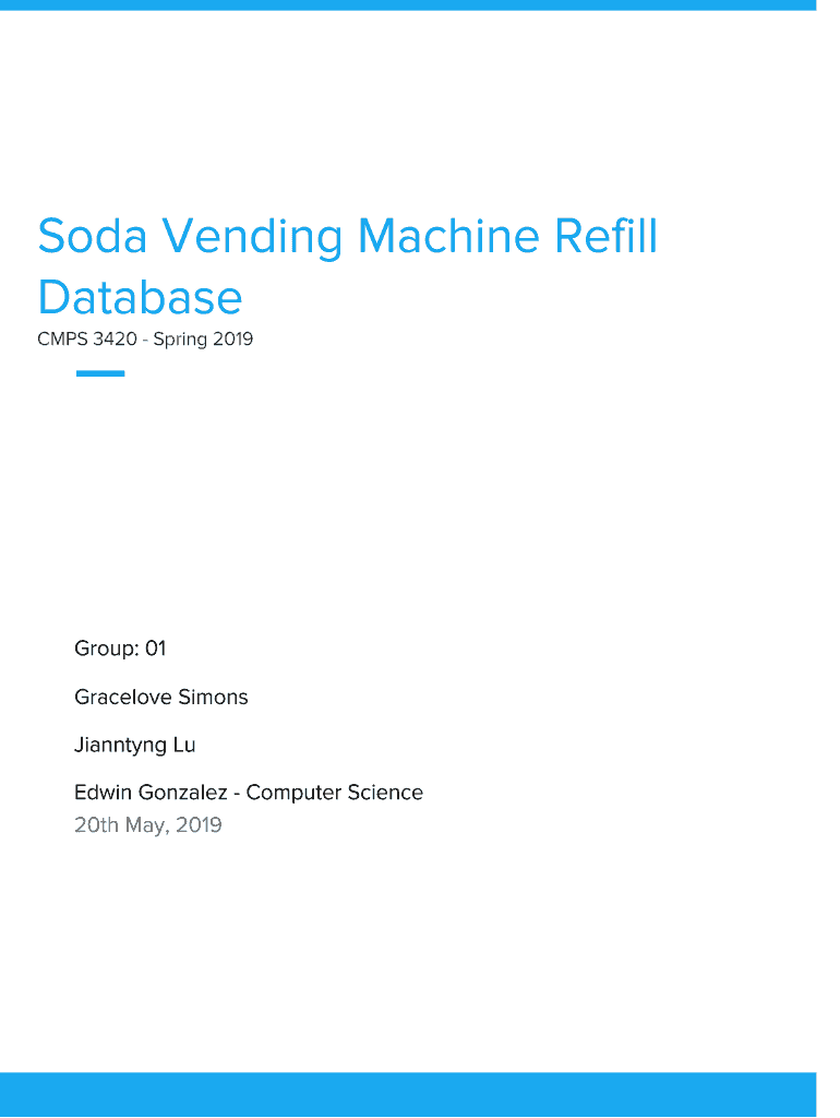 Fillable Online Soda Vending Machine Refill Fax Email Print pdfFiller
