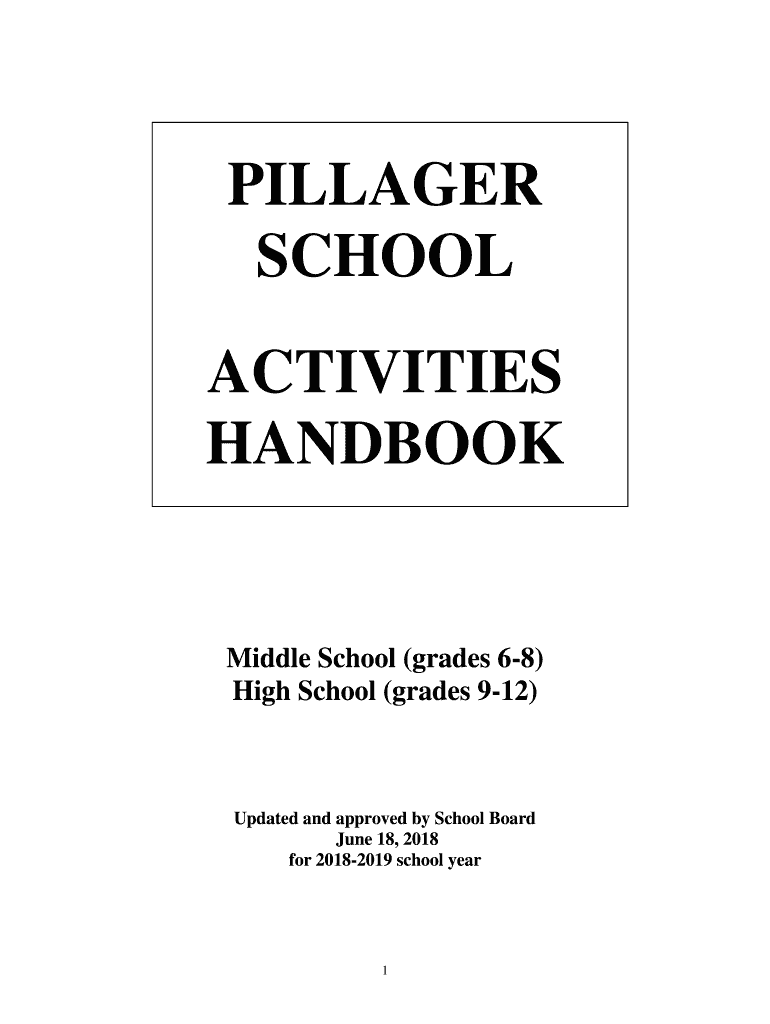 Fillable Online pillager school activities handbook Pillager School
