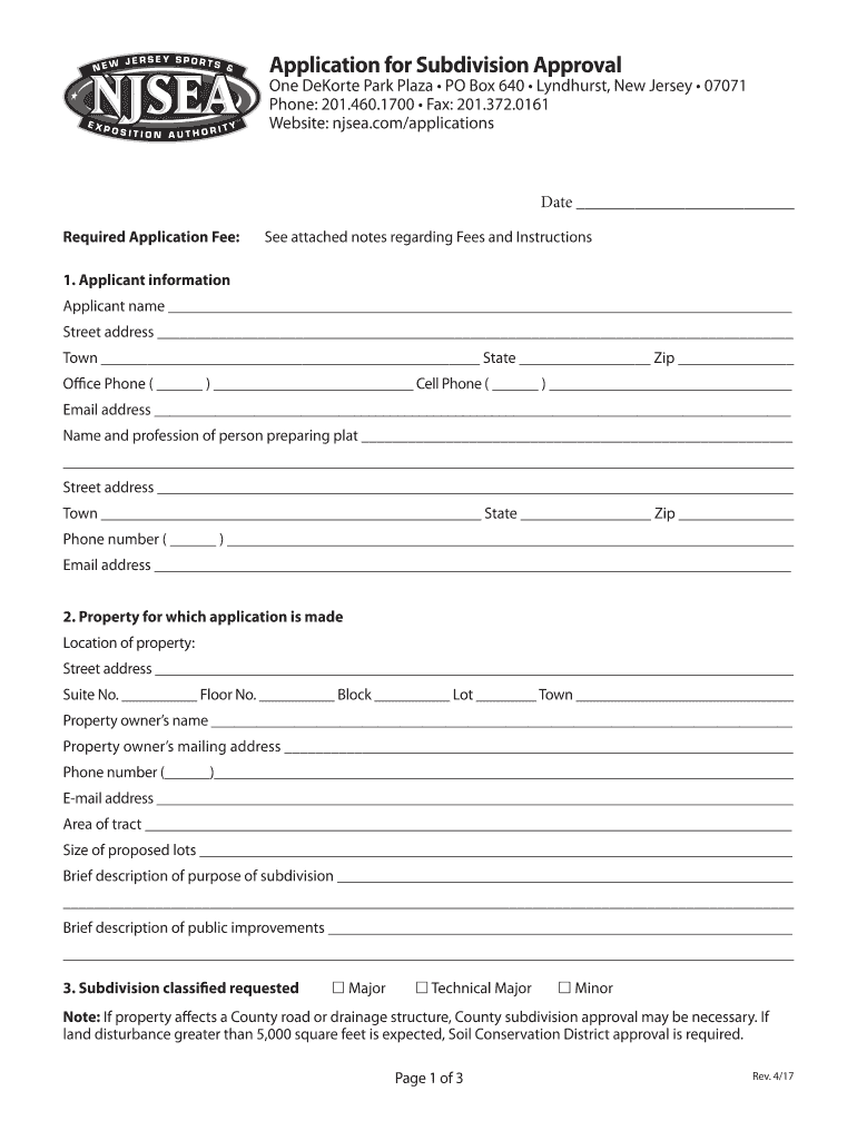 Fillable Online One DeKorte Park Plaza PO Box 640 Lyndhurst, New Jersey