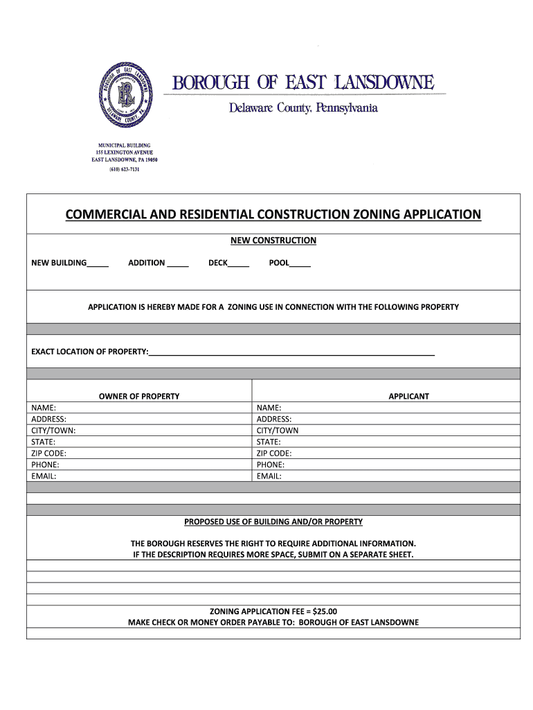 Fillable Online Application for Building or Zoning Permit New Sewickley Fax Email Print