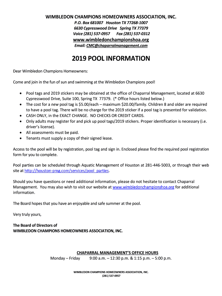 Fillable Online Management Contacts Wimbledon Champions Fax Email