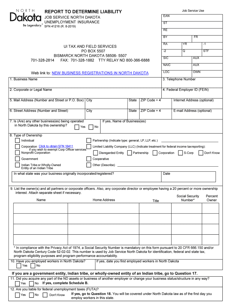 20132021 Form ND SFN 41216 Fill Online, Printable, Fillable, Blank