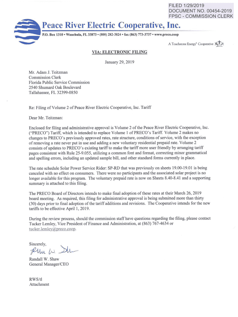 Fillable Online Re Filing of Volume 2 of Peace River Electric