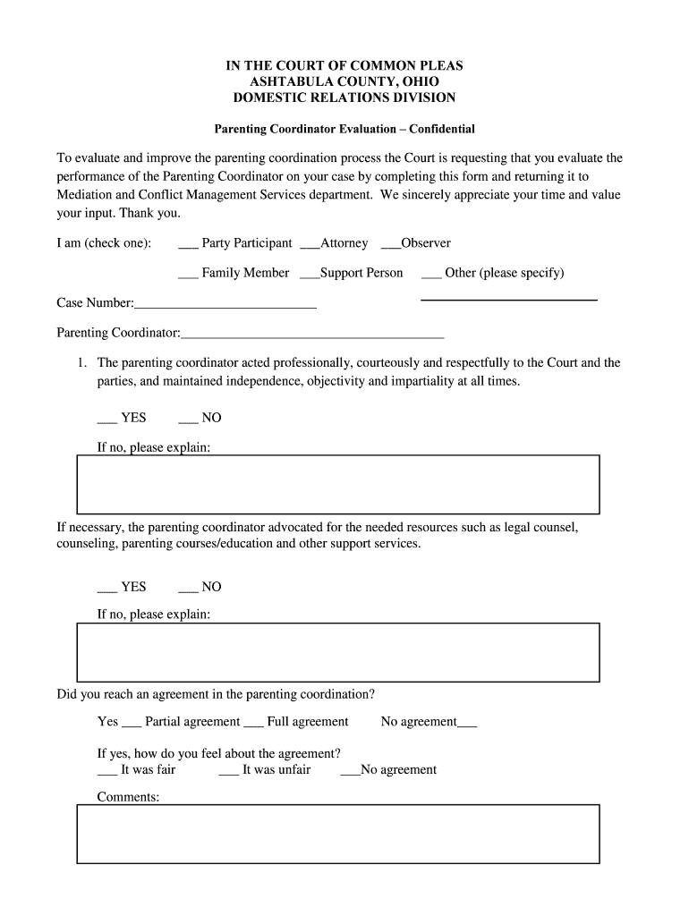 Fillable Online IN THE COURT OF COMMON PLEAS ASHTABULA COUNTY Fax