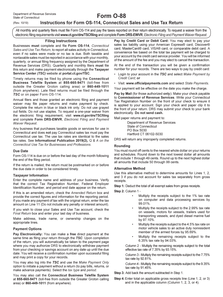 Fillable Online (Rev. 12/18 Instructions for Form OS114, Connecticut
