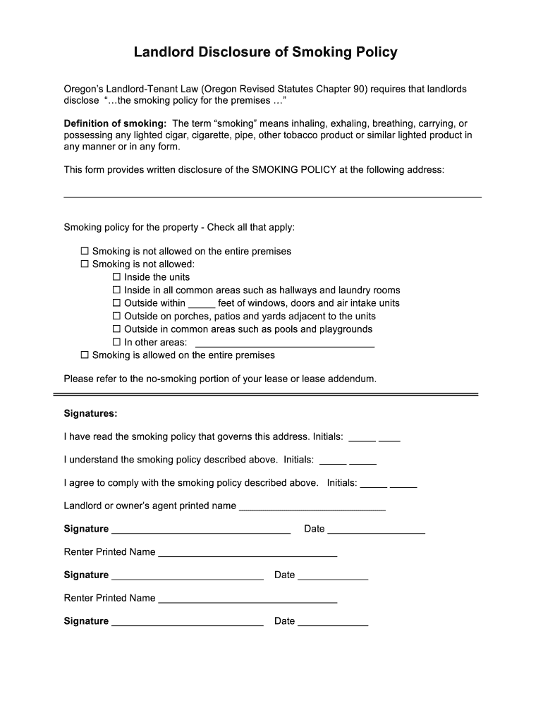 Oregon smoking laws apartments Fill out & sign online DocHub