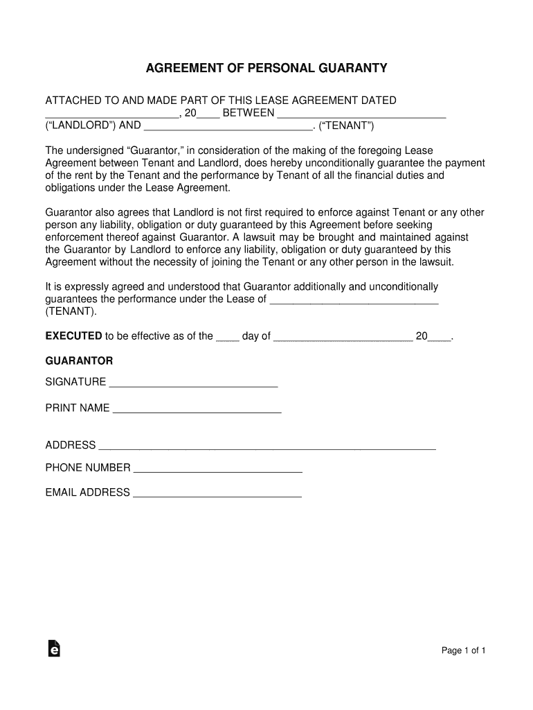 Fillable Online GUARANTOR AGREEMENT (Addendum to the Lease rental