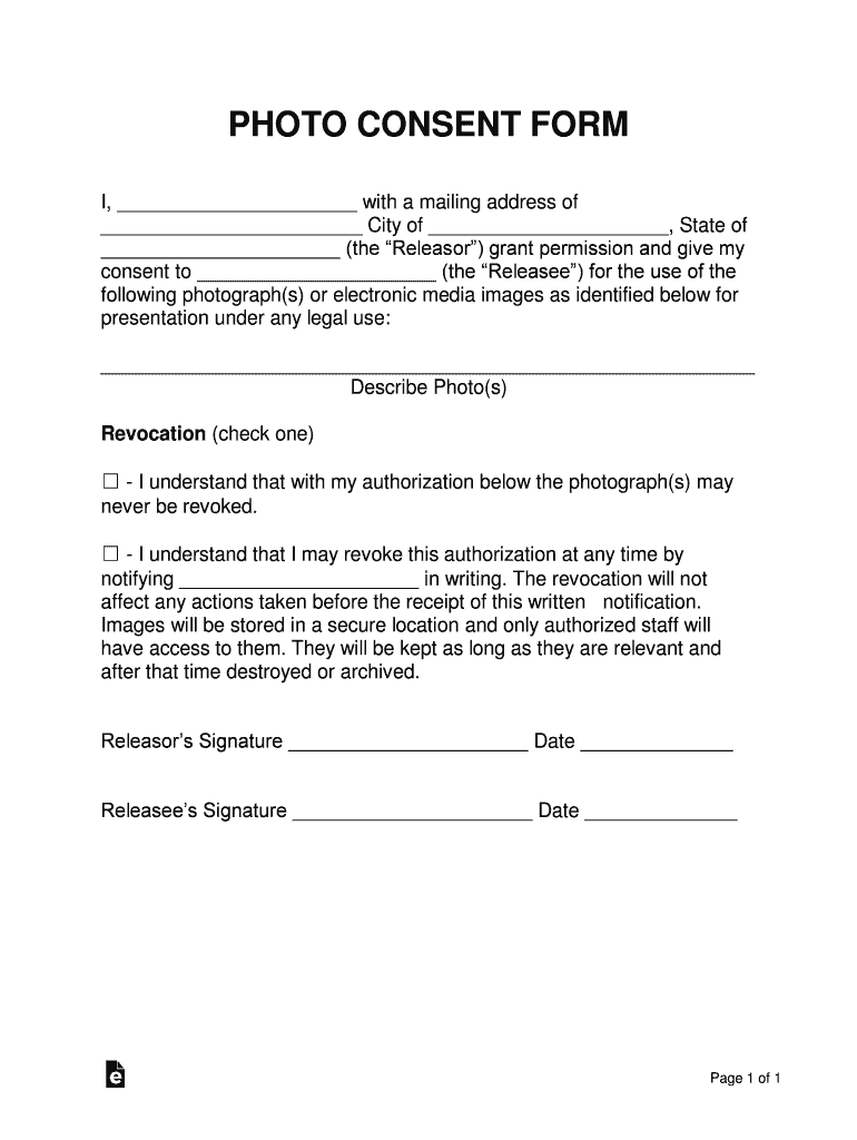 Photo Consent Fill Online, Printable, Fillable, Blank pdfFiller