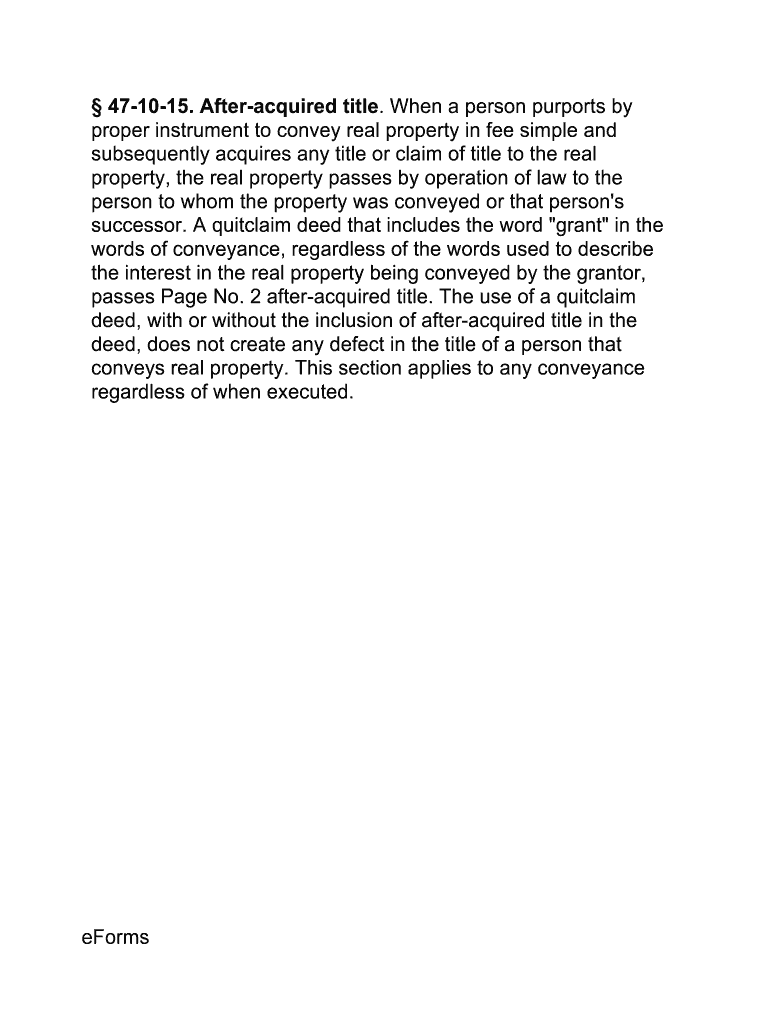 Fillable Online North Dakota Quit Claim Deed Form Fax Email Print