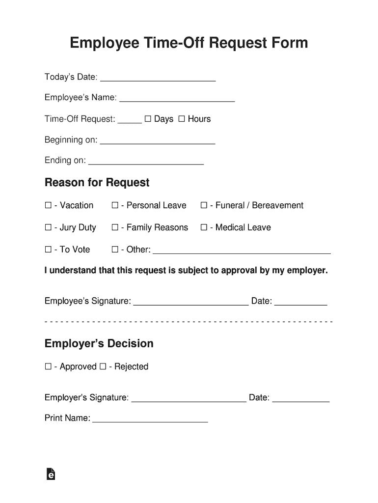 Fillable Online Paid Time Off (PTO) Leave Request Form SHRM Fax Email