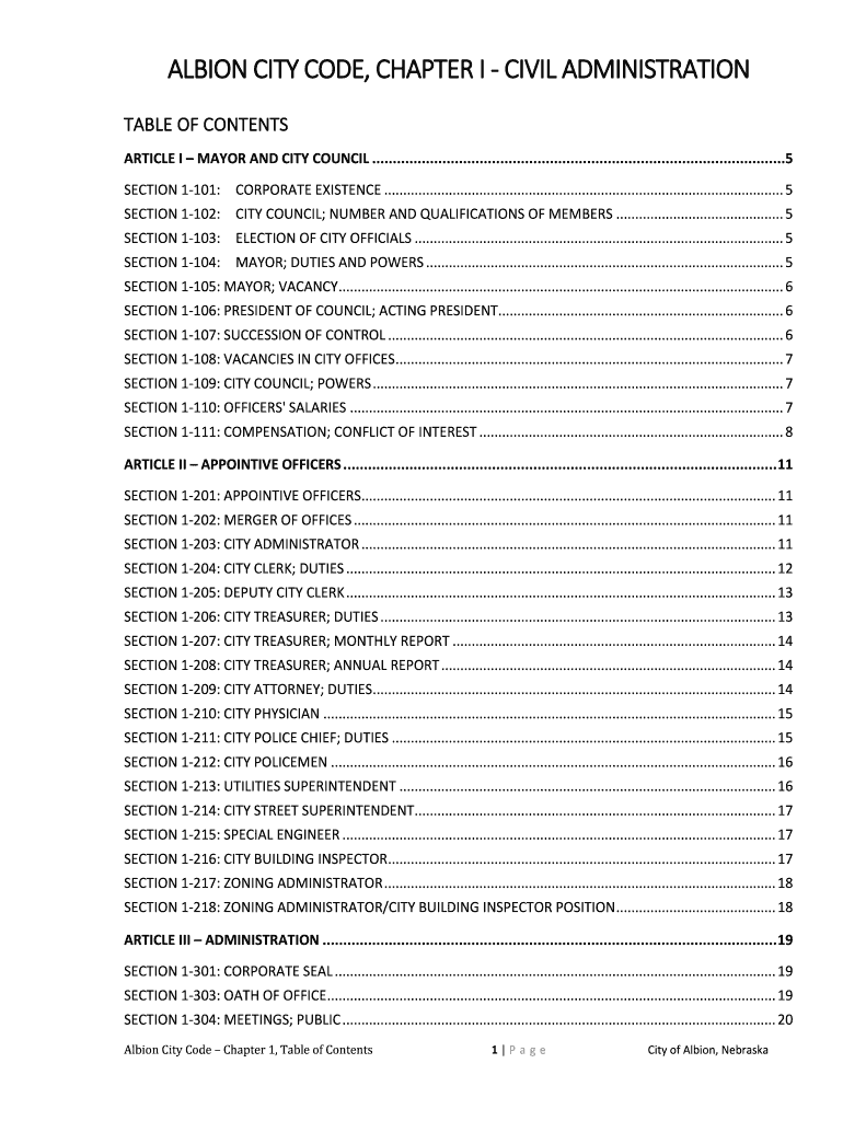 Fillable Online Charter and City Ordinances City of Albion, MI Fax