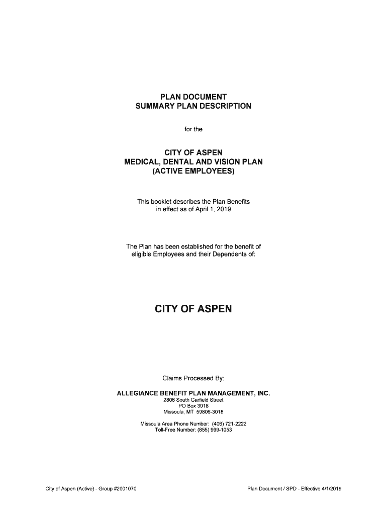 Fillable Online MEDICAL, DENTAL AND VISION PLAN Fax Email Print pdfFiller