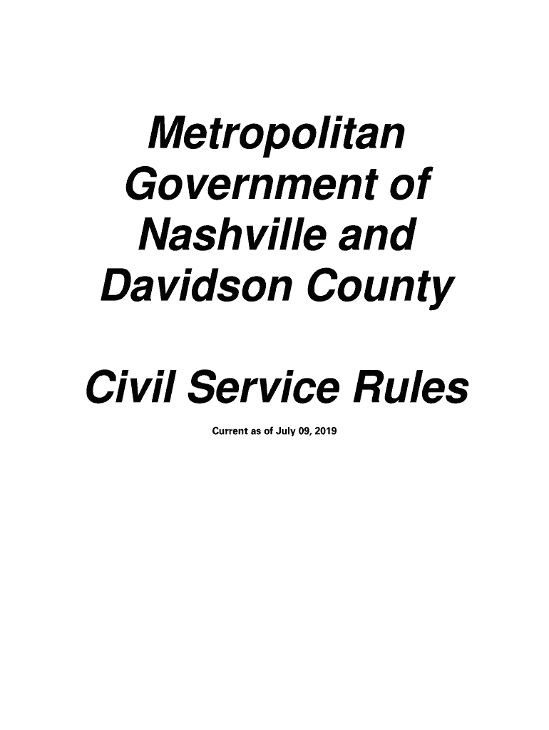 Metro Nashville Civil Service Rules Fill Online, Printable, Fillable