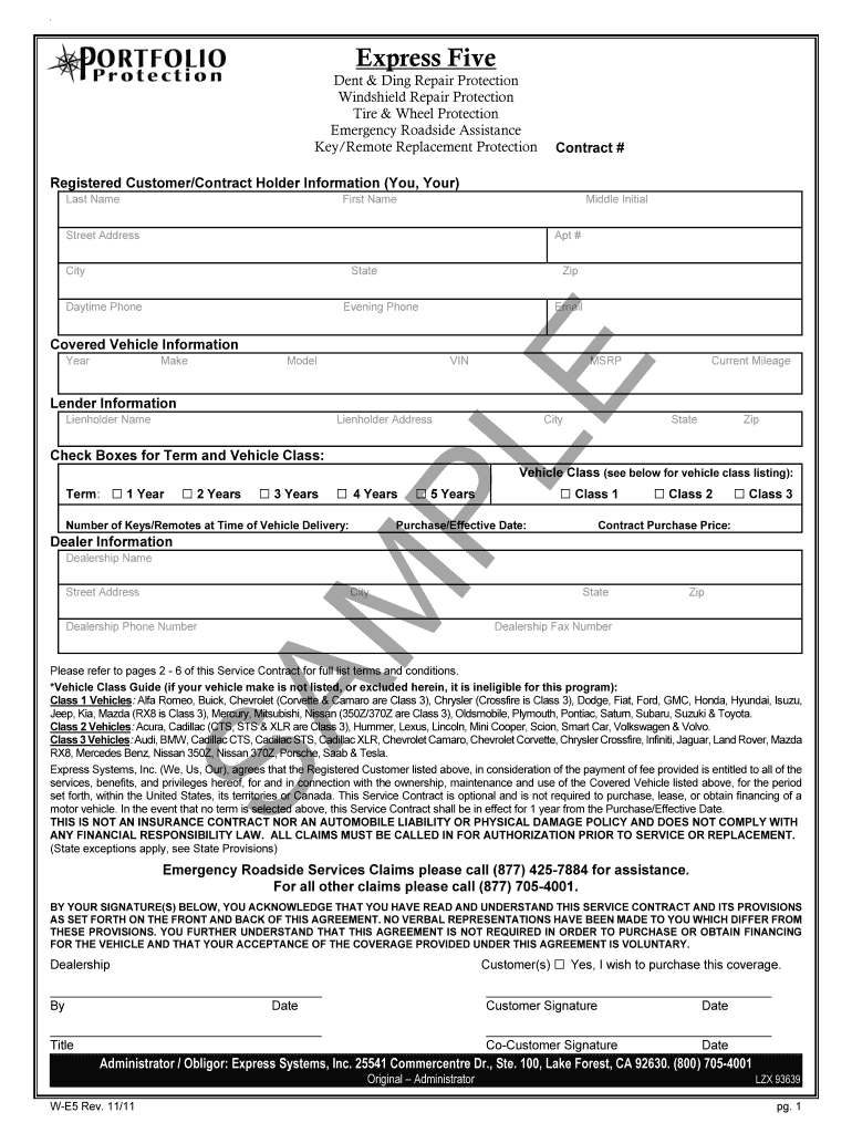 Portfolio Protection Express Five Fill Online, Printable, Fillable