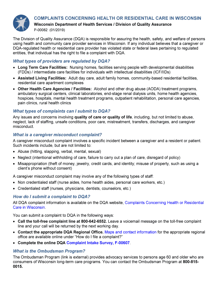 Fillable Online dhs wisconsin DQA MemosWisconsin Department of Health