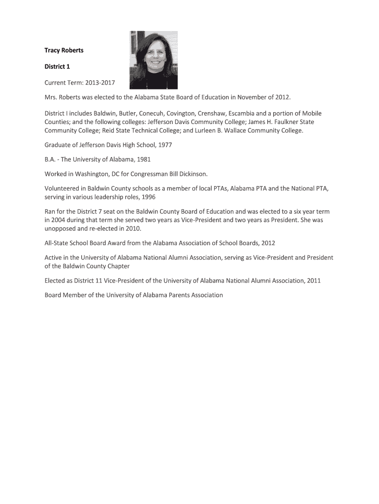 Fillable Online trenholmstate Tracy Roberts trenholmstate Fax Email