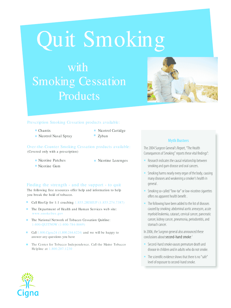 Fillable Online Prescription Smoking Cessation products available Fax