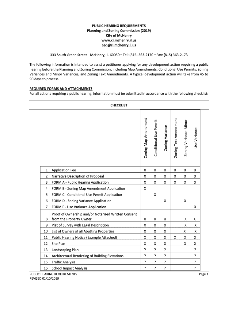 Fillable Online Plan/Zoning Application Checklist City of McHenry Fax Email Print pdfFiller