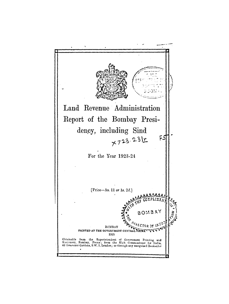 Fillable Online dspace gipe ac Catalog Record Land Revenue