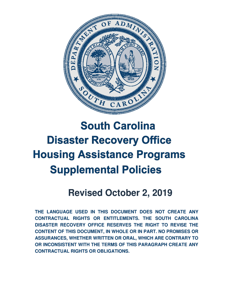 Fillable Online South Carolina Disaster Recovery Office Department of Fax Email Print