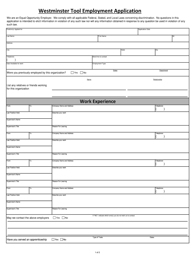 Fillable Online UtiliQuest, LLC hiring Utility Line Locator Westminster, MD Fax Email