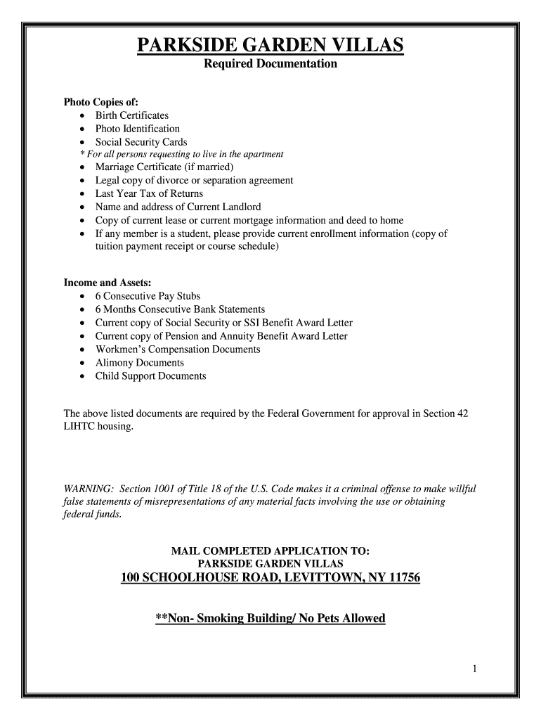 Fillable Online PARKSIDE GARDEN VILLAS Fax Email Print pdfFiller