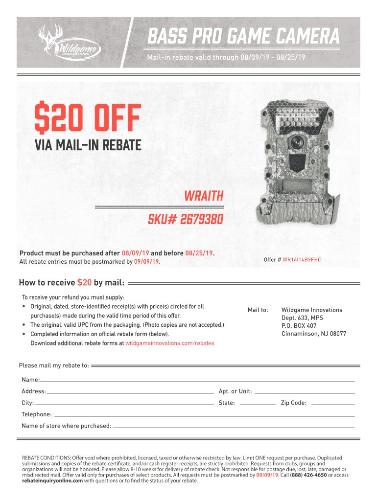 Fillable Online BASS PRO GAME CAMERA Fax Email Print pdfFiller