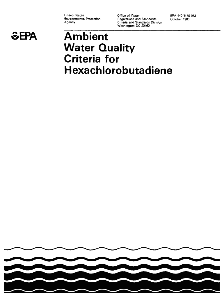 Fillable Online Ambient Water Quality Criteria for Hexachlorobutadiene