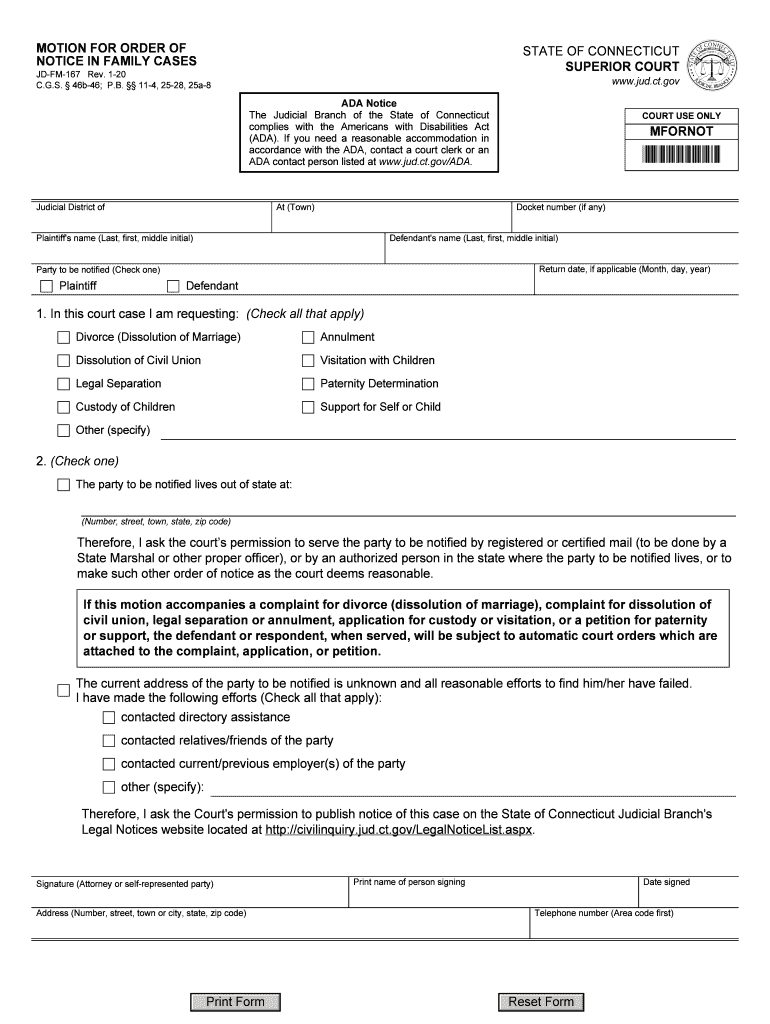 20202022 Form CT JDFM167 Fill Online, Printable, Fillable, Blank pdfFiller