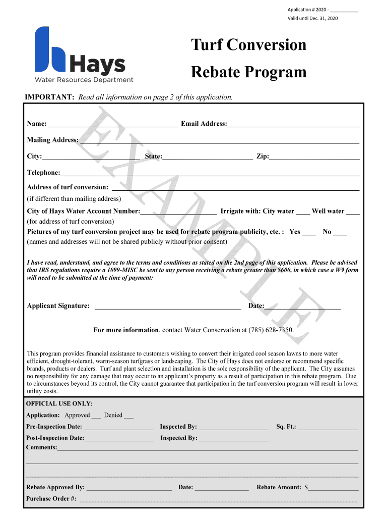 Fillable Online Rebate Application *For Synthetic Turf Use Only