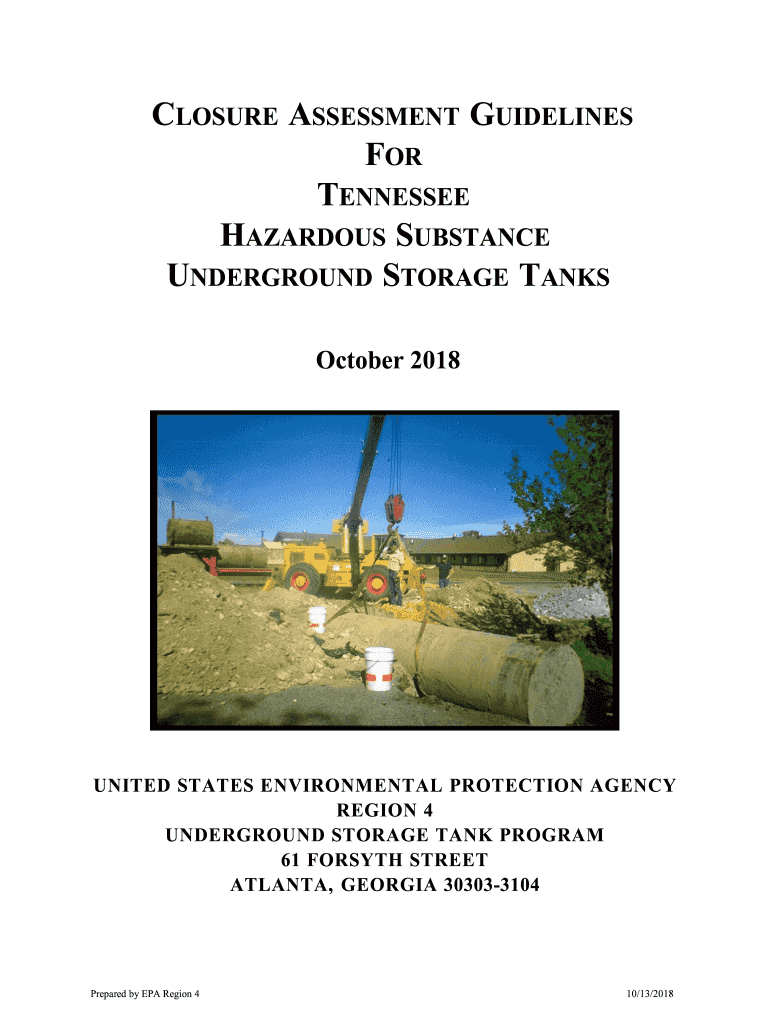 Fillable Online Closure Assessment Guidelines for Tennessee Hazardous