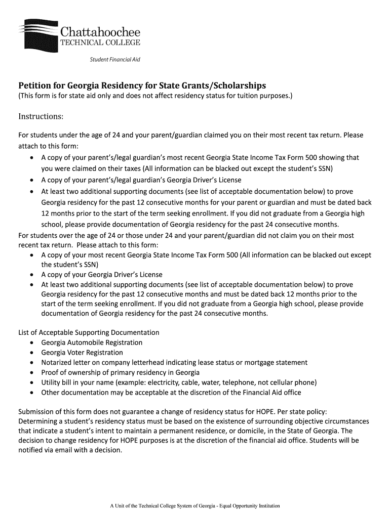 Fillable Online Petition for Classification as InState for Tuition