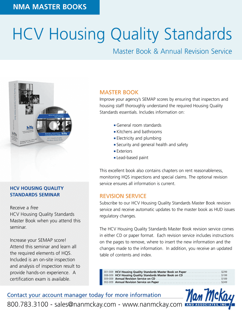 Fillable Online Master Book HCV Housing Quality Standards (HQS) Fax